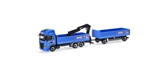 Herpa 315265 - H0 - Iveco S-Way Pritschen-Hängerzug Reinert Logistic